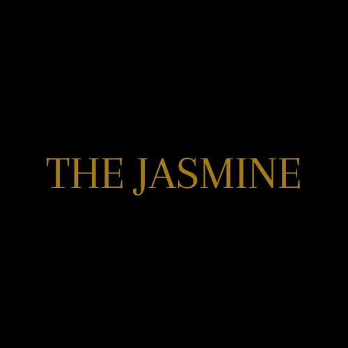 The image displays the text "THE JASMINE" in gold letters on a black background.